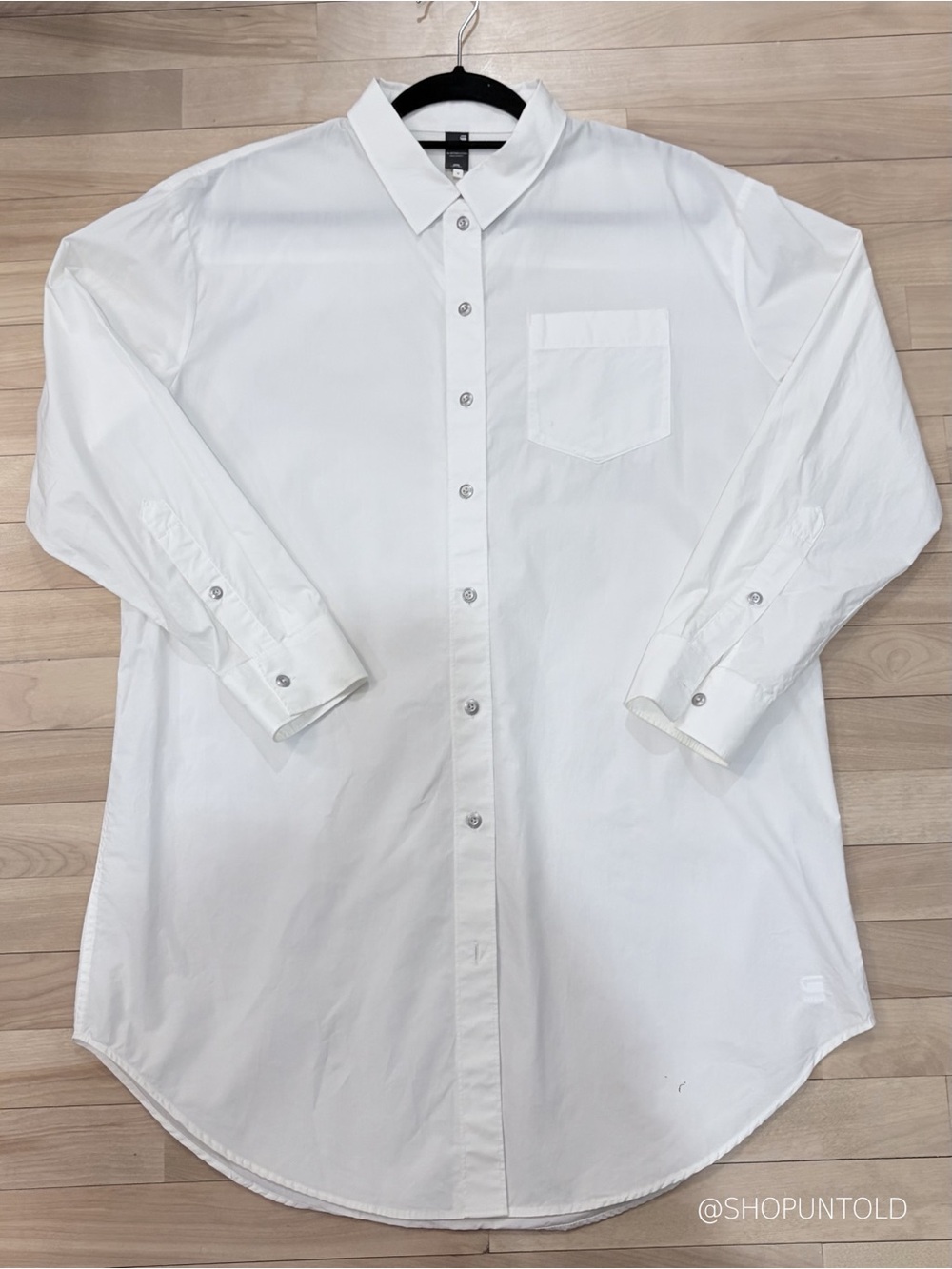 G-STAR RAW — OVERSIZED BUTTON DOWN SHIRT — WHITE
